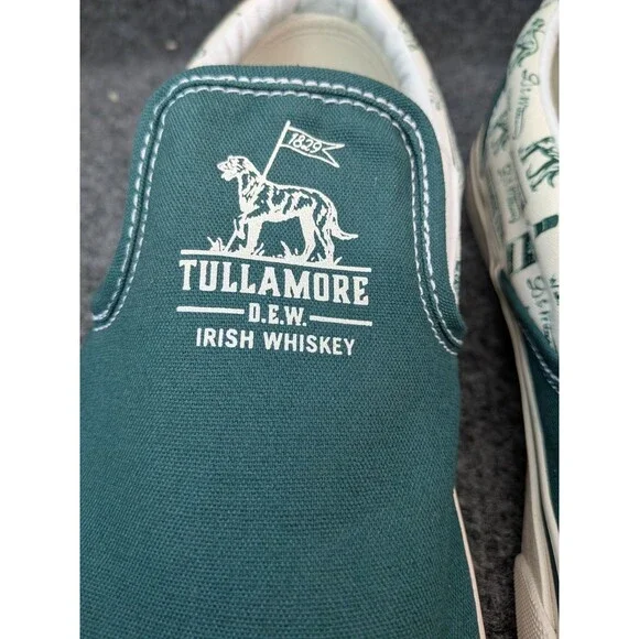 Tullamore Whiskey Slip On Skateboard Shoes Size 10 Green & White Excellent Cond. - Picture 3 of 16